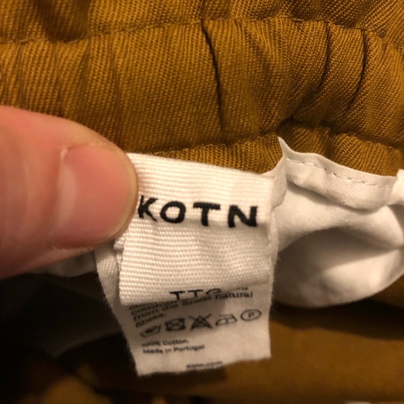 KOTN 100% Cotton XXL Drawstring Pants Mustard Brown Women’s Wide Leg High Rise - Picture 11 of 16